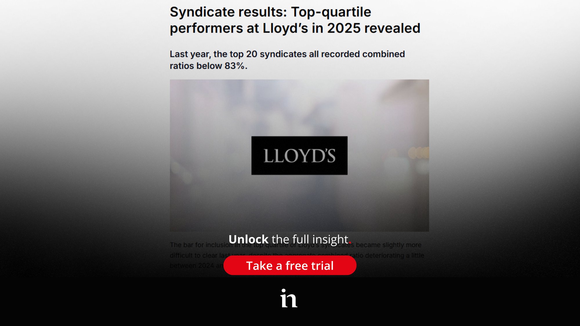 Take a trial to Insurance Insider